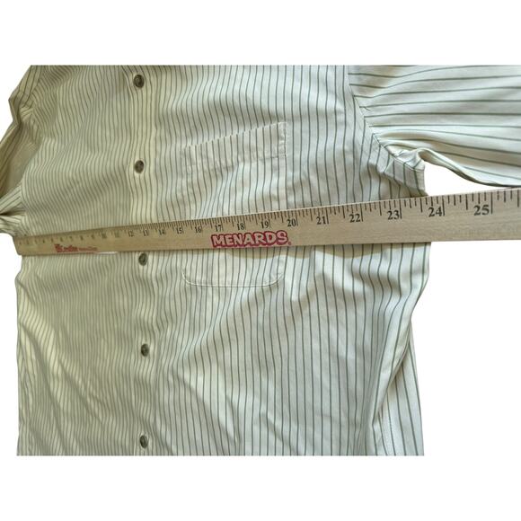 Cabelas Outfitter Series Long Sleeve Shirt Mens Large Beige Button Down Striped - Picture 8 of 8